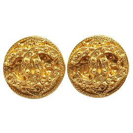 Orecchini a clip placcati in oro Chanel Coco Mark D'oro