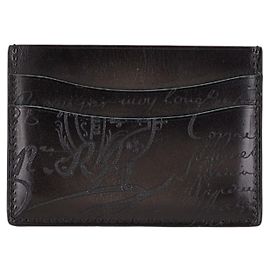 Tarjetero Berluti Bamboo Neo en cuero negro Negro