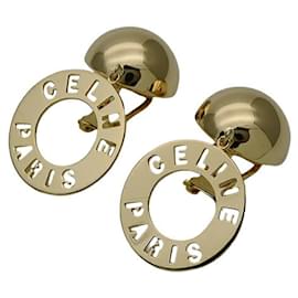 Céline-Celine Yellow Gold Clip Earrings-Yellow