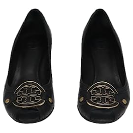 Tory Burch-TORY BURCH Pumps Leather 2Set Black Auth ti2175-Black