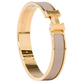 Hermès-HERMES Clic H Jewelry in Taupe Ceramic - 102077-Taupe