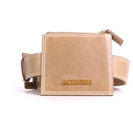 JACQUEMUS - O suporte de cinto Jacquemus em couro marrom liso (M) Marrom