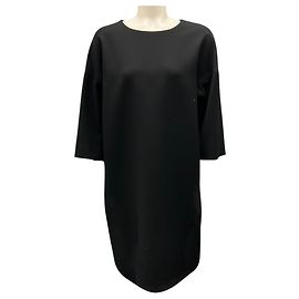 Sofie D'Hoore Black Three-Quarter Sleeved Wool Dress Black