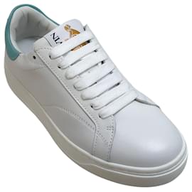Lanvin-Lanvin White / Blue Leather DDBO Sneakers-White