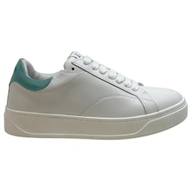 Lanvin-Lanvin White / Blue Leather DDBO Sneakers-White