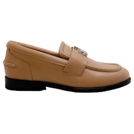 Lanvin-Lanvin Beige Leather M&E Loafers-Beige