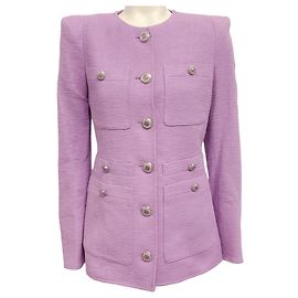Veronica Beard Violet Cotton Corey Dickey Jacket Purple