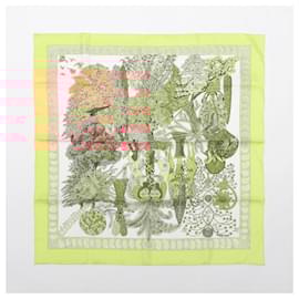 Hermès-Hermès Carré 90 "Les Légendes de L'Arbre" 100% Silk Scarf-Yellow