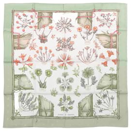 Hermès-Hermès Carré 90 "Herbier de Gavarnie" 100% Silk Scarf-Green