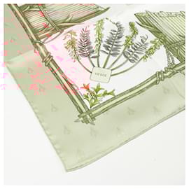 Hermès-Hermès Carré 90 "Herbier de Gavarnie" 100% Silk Scarf-Green