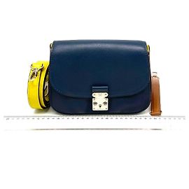 Louis Vuitton Vivienne S Rock Lederhandtasche Braun Blau Gelb