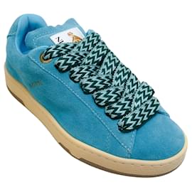 Lanvin-Lanvin Blue Budgie Light Curb Low Top Sneakers-Blue