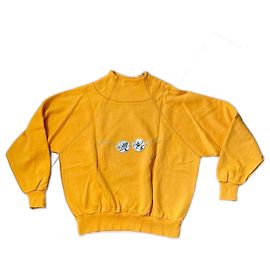 Sudadera Sonia Rykiel de algodón amarillo con bordado dorado Negro Plata Dorado Amarillo
