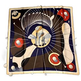 Hermès Swing silk scarf navy blue Navy blue