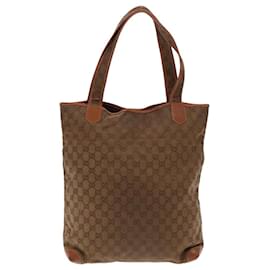 Gucci-GUCCI GG Canvas Tote Bag Beige Gold 002 983 0054 Auth bs18799-Beige,Golden
