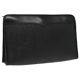 Christian Dior-Christian Dior Trotter Canvas Clutch Bag Black Auth ti2132-Black