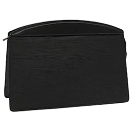 Louis Vuitton-LOUIS VUITTON Epi Trousse Crete Pouch Black M48402 LV Auth 95239-Black
