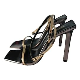 Saint Laurent-NEW SAINT LAURENT PUMP SANDALS-Silvery