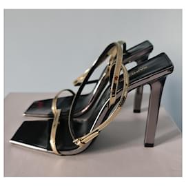 Saint Laurent-NEW SAINT LAURENT PUMP SANDALS-Silvery