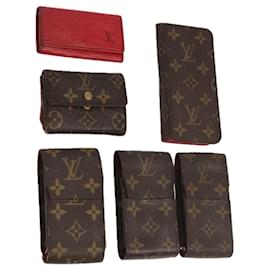 Louis Vuitton-LOUIS VUITTON Monogram Epi iPhone Coin Key Cigarette Case 5Set Red Auth tb1235-Red,Monogram