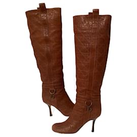 Botas Christian Dior Cannage de piel de ternera Camello Camello