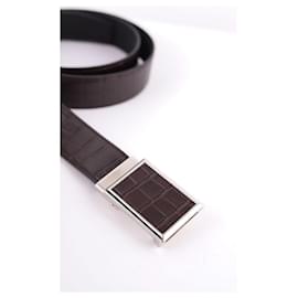 Autre Marque-Leather belt-Brown