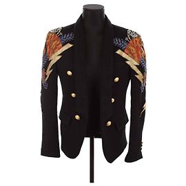 Balmain Chaqueta de algodón Negro