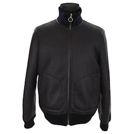 Sandro-Leather jacket in leather-Black