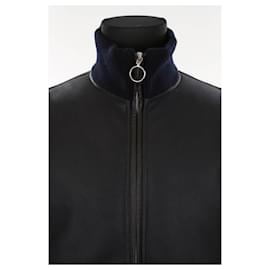 Sandro-Leather jacket in leather-Black