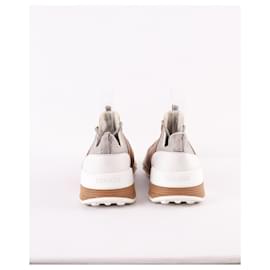 Hermès-Leather sneakers-Grey
