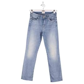 Mother Jeans rectos de algodón Azul