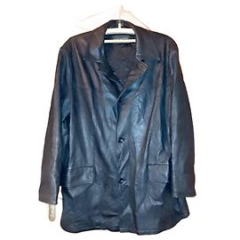 Ventcouvert Oversized weiche schwarze Lammlederjacke, hergestellt in Frankreich Schwarz