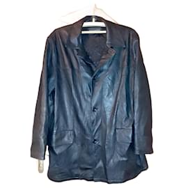 Ventcouvert-Made in France Oversized Soft Black Lambskin Warm Leather Coat-Black