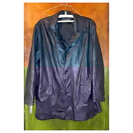 Ventcouvert-Made in France Oversized Soft Black Lambskin Warm Leather Coat-Black