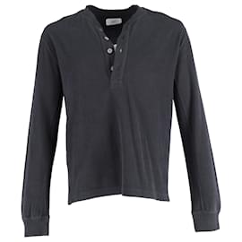 Autre Marque- Mr. P. Ribbed Henley Sweater in Grey Cotton-Grey