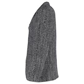 Autre Marque-Mr. P. Unstructured Herringbone Mélange Single-Breasted Blazer in Grey Wool-Grey