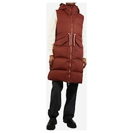 Autre Marque-Rust red sleeveless long puffer - size XS-Red