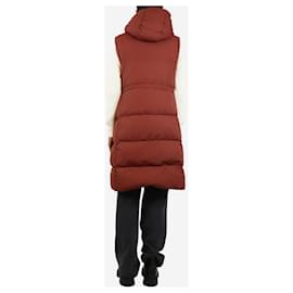 Autre Marque-Rust red sleeveless long puffer - size XS-Red