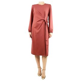 Weekend Max Mara Rotes A-Linien-Midi-Kleid mit hoher Taille - Größe L Rot