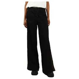 Autre Marque-Black tailoring snap detail track pants - size UK 6-Black