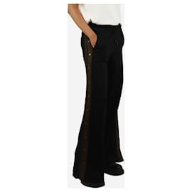 Autre Marque-Black tailoring snap detail track pants - size UK 6-Black