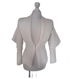 Balmain White Cotton Cape Jacket White