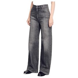 Jeans de perna larga Sandro Cinza de algodão Cinza
