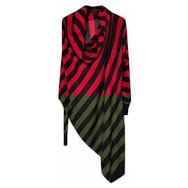 Alexander Mcqueen-2009 ALEXANDER McQUEEN Fall Winter 2009/2010 Red and Black Asymmetrical Dress-Multiple colors