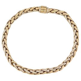 VINTAGE COLLIER O.J. PERRIN MAILLE PALMIER EN OR JAUNE 18K 2 TONS 112GR NECKLACE Doré