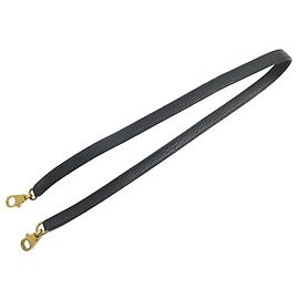 Hermès VINTAGE ANSE BANDOULIERE HERMES GRAINED BLACK LEATHER KELLY BOLIDE SHOULDER STRAP Black