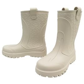 NEUF BOTTES CHRISTIAN DIOR GARDEN BOOT RUBBER 41 MONOGRAMME OBLIQUE + SAC Beige