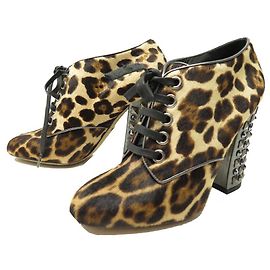 NOVAS BOTAS DOLCE & GABBANA HARAKO 38 EM COURO DE LEOPARDO Bege