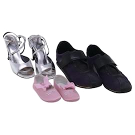 Christian Dior-Christian Dior Gucci Shoes Suede Leather 3Set Purple Pink Auth ti2127-Pink,Purple