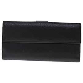 Gucci-GUCCI Long Wallet Leather Black Silver 231837 Auth bs18713-Black,Silvery